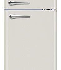 FRIGIDAIRE EFR756-CREAM EFR756 ، ثلاجة ذات بابين بحجم شقة ريترو مع فريزر علوي ، مقابض كروم ، 7.5 قدم مكعب ، كريم