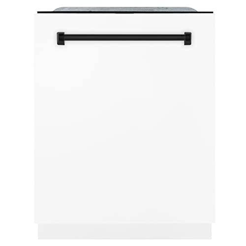 ZLINE Autograph Edition 24 "3rd Rack Top Control Long Tub غسالة الصحون باللون الأبيض غير اللامع مع مقبض أسود غير لامع ، 51dBa (DWMTZ-WM-24-MB) ZLINE Autograph Edition 24 "3rd Rack Top Control Long Tub غسالة الصحون باللون الأبيض غير اللامع مع مقبض أسود غير لامع ، 51dBa (DWMTZ-WM-24-MB)