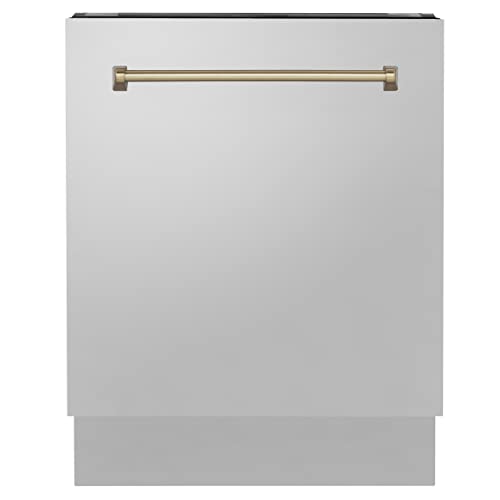 ZLINE Autograph Edition 24 "3rd Rack Rack Top Control Long Tub غسالة صحون من الفولاذ المقاوم للصدأ مع مقبض برونزي شمبانيا ، 51dBa (DWVZ-304-24-CB) ZLINE Autograph Edition 24 "3rd Rack Rack Top Control Long Tub غسالة صحون من الفولاذ المقاوم للصدأ مع مقبض برونزي شمبانيا ، 51dBa (DWVZ-304-24-CB)