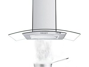 شفاط المطبخ 30 بوصة ، GASLAND Chef ECO GR30SP شفاط المطبخ على الحائط ، 3 سرعات 210 CFM مجاري الهواء مع مصابيح LED ، زر تحكم بالضغط ، مدخنة قابلة للتحويل ، مرشح ألومنيوم