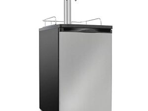 Ivation بالحجم الكامل Kegerator | موزع بيرة مزدوج الصنبور ومبرد عالمي للمشروبات | أسطوانة ثاني أكسيد الكربون ، التحكم في درجة الحرارة ، صينية التنقيط والسكك ، تناسب 1/2 ، 1/4 حصان ، (2) 1/6 براميل (الفولاذ المقاوم للصدأ)