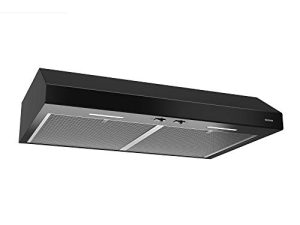 Broan-NuTone BCSEK130BL Glacier 30-inch Under-Cabinet 4-Way شفاط المطبخ القابل للتحويل مع 2-Speed Exhaust Fan and Light، أسود