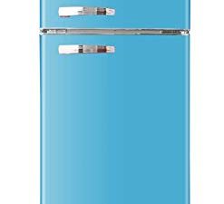 ثلاجة RCA RFR786-BLUE ذات بابين بحجم الشقة مع فريزر ، 7.5 قدم مكعب. قدم ، ريترو بلو