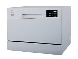 SPT SD-2225DSA غسالة صحون انيرجي ستار على سطح المنضدة مع تأخير بدء التشغيل وإضاءة LED - فضي