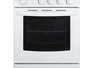 سوميت RG244WS 24 "" نطاق غاز قائم بذاته مع 2.9 متر مكعب. ft. سعة الفرن إشعال إلكتروني عالي الدرج اللاحم بشبكات مستمرة ونظام فرامل أمان لرفوف الفرن باللون الأبيض