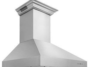 ZLINE 30 in. شفاط المطبخ الاحترافي المثبت على الحائط من الفولاذ المقاوم للصدأ مع مكبرات صوت مدمجة بتقنية CrownSound® Bluetooth (697CRN-BT-30)