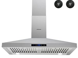 شفاط FIREGAS Range شفاط 30 بوصة ، شفاط المطبخ على الحائط من الفولاذ المقاوم للصدأ مع مجاري / بدون مجاري قابلة للتحويل ، شفاط تنفيس الموقد مع مرشحات دائمة ، مروحة عادم 3 سرعات ، مصابيح LED ، تحكم باللمس
