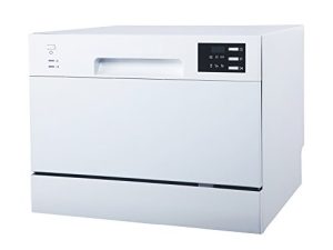 SPT SD-2225DWA غسالة صحون انيرجي ستار على سطح الطاولة مع تأخير بدء التشغيل وإضاءة LED - أبيض