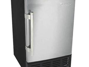 صانع ثلج مدمج من EdgeStar IB120SS ، سعة 12 رطلاً ، مصنوع من الفولاذ المقاوم للصدأ والأسود