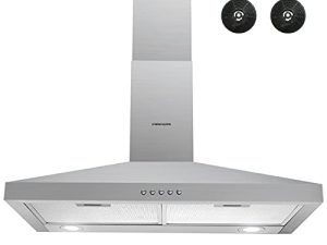 شفاط FIREGAS Range شفاط 30 بوصة ، شفاط بدون مجاري مزود بمروحة 3 سرعات ، فلاتر ألومنيوم ، مجرى هواء / قابل للتحويل بدون مجاري ، زر ضغط ، تدفق هواء فعال ، شفاط مدى للتثبيت على الحائط 30 بوصة مع فلتر الفحم