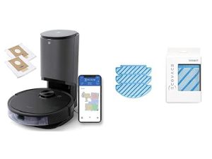 مجموعة ECOVACS DEEBOT N8 PRO + وسادة مسح قابلة للغسل (3 قطع) ، سوداء
