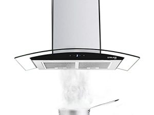 شفاط المطبخ 30 بوصة ، شفاط GASLAND Chef GR30SS للتثبيت على الحائط مع زجاج مقوى 30 بوصة ، شفاط مطبخ بثلاث سرعات 350 CFM مع ضوء LED ، تحكم باللمس ، مدخنة قابلة للتعديل ، مرشح ألومنيوم