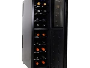 Koolatron Urban Series 18 Bottle Slim Dual Zone Wine Cooler ، ثلاجة نبيذ حرارية ، ثلاجة نبيذ قائمة بذاتها للبار المنزلي ، المطبخ ، الشقة ، الشقة ، الكوخ