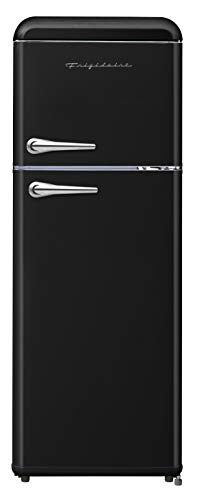 FRIGIDAIRE EFR756-BLACK EFR756 ، ثلاجة ريترو بحجم 2 باب مع فريزر علوي ، مقابض كروم ، 7.5 قدم مكعب ، أسود FRIGIDAIRE EFR756-BLACK EFR756 ، ثلاجة ريترو بحجم 2 باب مع فريزر علوي ، مقابض كروم ، 7.5 قدم مكعب ، أسود