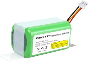 RANSYRY 14.8V 2800mAh بطارية ليثيوم أيون قابلة لإعادة الشحن متوافقة مع ميديا M4 I6 R20M03BI6CN ، Liectroux MD-C30B ، Liectroux C30B ، C30B 2D ، C30B 2D WiFi Robot Vacuum Cleaner