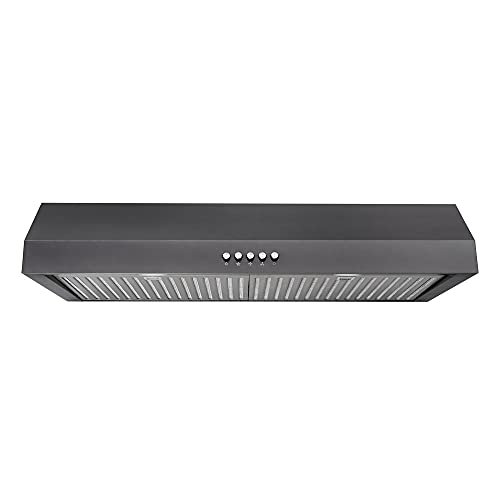30 بوصة W 7 بوصة. 370 CFM أسفل شفاط المطبخ مع لمبات LED من الفولاذ المقاوم للصدأ الأسود 30 بوصة W 7 بوصة. 370 CFM أسفل شفاط المطبخ مع لمبات LED من الفولاذ المقاوم للصدأ الأسود