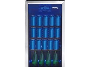 Danby DBC117A1BSSDB-6117 مركز للمشروبات ، 3.1 قدم مكعب ثلاجة مشروبات قائمة بذاتها للطابق السفلي وتناول الطعام وثلاجة بار غرفة المعيشة مثالية للبيرة والبوب والمياه والأسود / الرمادي
