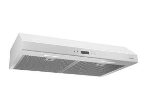 شفاط المطبخ Broan-NuTone BCDJ130WH Glacier 30 بوصة تحت الخزانة 4 اتجاهات قابل للتحويل مع مروحة عادم 3 سرعات وضوء ، أبيض