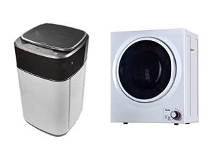 Farberware Professional FCW10BSCWHA 1.0 قدم مكعب. قدم. غسالة ملابس محمولة ، فضي وكروم وباندا ، 110 فولت ، مجفف ملابس كهربائي محمول مدمج ، 1.5 قدم مكعب ، أسود وأبيض ، PAN725SF
