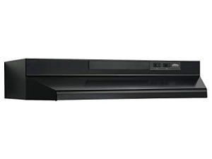 Broan-NuTone F402423 24-inch Under-Cabinet 4-Way شفاط المطبخ القابل للتحويل مع 2-Speed Exhaust Fan and Light، أسود