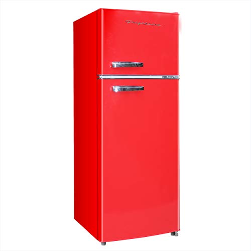 Frigidaire EFR753-Red ، ثلاجة 2 باب بحجم الشقة مع فريزر ، 7.5 قدم ، ريترو ، أحمر Frigidaire EFR753-Red ، ثلاجة 2 باب بحجم الشقة مع فريزر ، 7.5 قدم ، ريترو ، أحمر