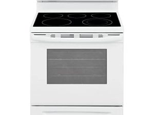 Frigidaire FCRE3052AW نطاق كهربائي قائم بذاته 30 بوصة بسعة 5.3 قدم مكعب للغليان السريع ودرج تخزين أكثر وعناصر قابلة للتوسيع من SpaceWise باللون الأبيض