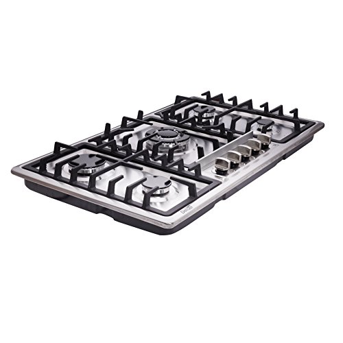 Deli-kit® 34 بوصة موقد غاز ثنائي الوقود مختوم 5 شعلات من الفولاذ المقاوم للصدأ موقد غاز مسطح DK258-A01 طباخ غاز Deli-kit® 34 بوصة موقد غاز ثنائي الوقود مختوم 5 شعلات من الفولاذ المقاوم للصدأ موقد غاز مسطح DK258-A01 طباخ غاز