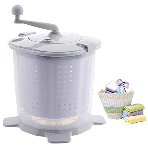 YDCW Mini Hand Crank Washing Dehydrator ، 2020 أحدث غسالة صغيرة نصف أوتوماتيكية صغيرة ، مجفف تدور مدمج ، يدوي محمول غير كهربائي ، مناسب للتخييم عن بعد ، رمادي YDCW Mini Hand Crank Washing Dehydrator ، 2020 أحدث غسالة صغيرة نصف أوتوماتيكية صغيرة ، مجفف تدور مدمج ، يدوي محمول غير كهربائي ، مناسب للتخييم عن بعد ، رمادي