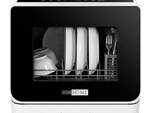 VIVOHOME 110V 840W غسالة أطباق كهربائية محمولة صغيرة الحجم مع خزان مياه مدمج 5 لتر و 5 برامج غسيل للشقة و RV