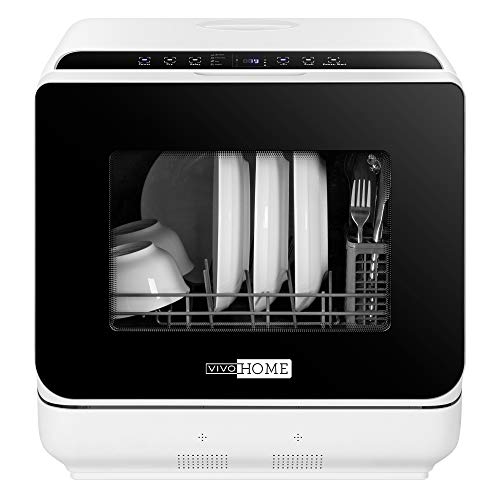 VIVOHOME 110V 840W غسالة أطباق كهربائية محمولة صغيرة الحجم مع خزان مياه مدمج 5 لتر و 5 برامج غسيل للشقة و RV VIVOHOME 110V 840W غسالة أطباق كهربائية محمولة صغيرة الحجم مع خزان مياه مدمج 5 لتر و 5 برامج غسيل للشقة و RV