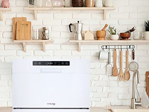 غسالة صحون كونترتوب ، غسالات أطباق GASLAND Chef المحمولة مع 5 برامج غسيل ، 6 أماكن للضبط أو غسالة أطباق مدمجة ، غسيل بدرجة حرارة عالية مع محول صنبور ، قفل للأطفال