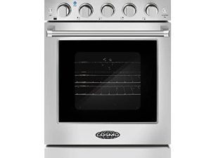 COSMO COS-EPGR244 نطاق غاز قائم بذاته منزلق مع مواقد محكمة الغلق ، شبكات من الحديد الزهر ، فرن حراري سعة من الفولاذ المقاوم للصدأ (24 بوصة)