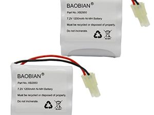 حزمة بطارية BAOBIAN XB2950 7.2V 1200mAh Ni-Mh متوافقة مع مكنسة Shark V2950 V2950A V2945Z V2945 للأرضيات والسجاد (عبوتان)