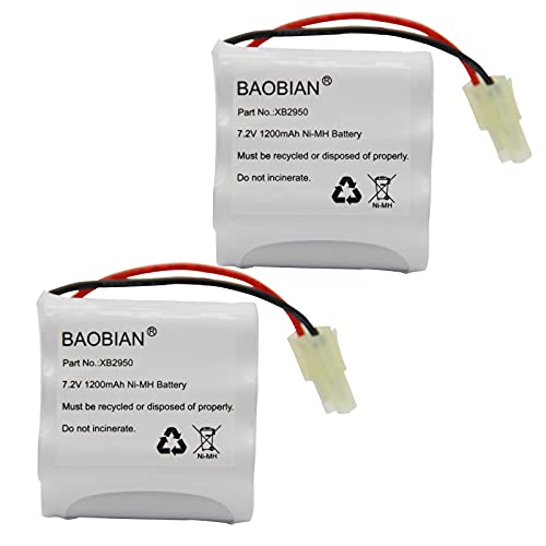 حزمة بطارية BAOBIAN XB2950 7.2V 1200mAh Ni-Mh متوافقة مع مكنسة Shark V2950 V2950A V2945Z V2945 للأرضيات والسجاد (عبوتان) حزمة بطارية BAOBIAN XB2950 7.2V 1200mAh Ni-Mh متوافقة مع مكنسة Shark V2950 V2950A V2945Z V2945 للأرضيات والسجاد (عبوتان)