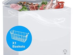 ديب فريزر 5 قدم مكعب في الوسط 5.5 قدم مكعب. ft SMETA Garage Ready 5 أقدام مكعبة صندوق الفريزر الصغير للشقق منزل الطابق السفلي ، ديب فريزر مع سلال قابلة للإزالة باللون الأبيض