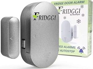 FRIDGGI - إنذار باب الثلاجة عند الفتح الأيسر ، جرس فتح باب الفريزر ، 60 ثانية ، 120 ثانية ، 180 ثانية تذكير ، منخفض / مرتفع 80 ديسيبل إلى 110 ديسيبل (رمادي)