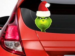 ملصقات نافذة Ntpwenla Christmas Green Monster ، ملصق كلاسيكي لنافذة الشاحنة لملصقات الحائط لديكور المنزل والمكتب والحفلات