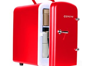 ثلاجة COYCYQI سعة 4 لتر / 6 عبوات محمولة مزودة بمنفذ USB ، ثلاجة صغيرة ، ثلاجة صغيرة ومبرد وتدفئة ، للعناية بالبشرة والمشروبات والمنزل والرافيل ， أحمر