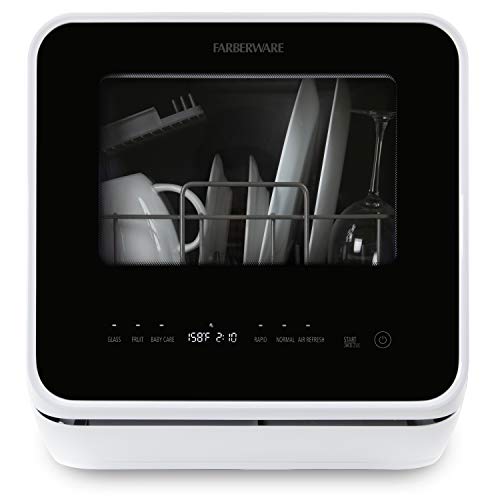 Farberware FDW05ASBWHA غسالة صحون محمولة بالكامل مع خزان مياه مدمج 5 لتر ، 5 برامج ، رعاية الطفل ، غسيل زجاجي وفواكه - أسود / أبيض Farberware FDW05ASBWHA غسالة صحون محمولة بالكامل مع خزان مياه مدمج 5 لتر ، 5 برامج ، رعاية الطفل ، غسيل زجاجي وفواكه - أسود / أبيض