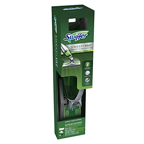 Swiffer Sweep + Vac مكنسة كهربائية بدون كيس ومنظف أرضيات 4 أمبير أخضر قياسي Swiffer Sweep + Vac مكنسة كهربائية بدون كيس ومنظف أرضيات 4 أمبير أخضر قياسي