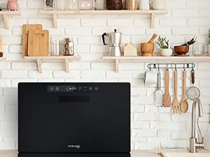 غسالة صحون كونترتوب ، غسالات أطباق GASLAND Chef المحمولة مع 5 برامج غسيل ، 6 أماكن للضبط أو غسالة أطباق مدمجة ، غسيل بدرجة حرارة عالية مع محول صنبور ، أسود