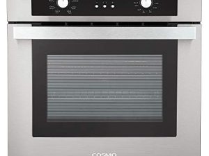 فرن حائط مدمج كهربائي COSMO C51EIX بسعة 2.5 متر مكعب. السعة الحرارية ، Turbo True European Convection ، 8 وظائف ، أزرار انضغاطية ، من الفولاذ المقاوم للصدأ ، 24 بوصة