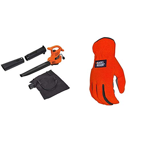 BLACK + DECKER منفاخ ورق كهربائي 3 في 1 ، مكنسة أوراق الشجر ، النفخ ، 12 أمبير مع قفاز سهل التركيب لجميع الأغراض (BV3100 & BD505L) BLACK + DECKER منفاخ ورق كهربائي 3 في 1 ، مكنسة أوراق الشجر ، النفخ ، 12 أمبير مع قفاز سهل التركيب لجميع الأغراض (BV3100 & BD505L)