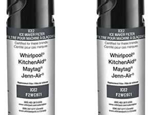 بديل لمرشح المياه Whirlpool F2WC9I1 ICE2 لماكينات صنع الثلج بوزن 50 رطلاً , متوافق مع W10565350 ، W10480323 ، (عبوة من 2)