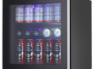 ثلاجة المشروبات من كوارس 57 سعة تبريد للمشروبات 1.6 قدم مكعب. Ft Mini Wine Fridge Beer Fridge ثلاجة صغير مع باب زجاجي لغرفة النوم