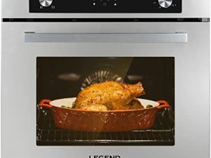 فرن غاز 24 بوصة ، LEGEND CHEF LC-GS606DSLP فرن وول واحد مدمج 24 بوصة ، 6 وظائف طهي مع المشواة ، إشعال كهربائي 120 فولت ، تحكم ميكانيكي بالمقابض