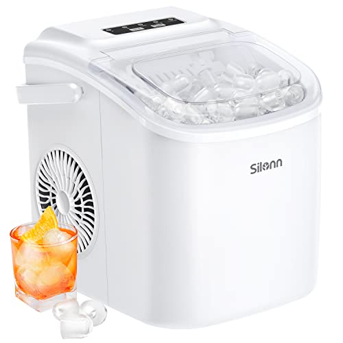 Silonn Countertop Ice Maker ، 9 مكعبات جاهزة في 6 دقائق ، 26 رطلاً في 24 ساعة ، آلة صنع الثلج ذاتية التنظيف مع مغرفة ثلج وسلة ، مقاسان من الثلج الرصاصي للمطبخ المنزلي ، حفلة بار ، أبيض (SLIM09) Silonn Countertop Ice Maker ، 9 مكعبات جاهزة في 6 دقائق ، 26 رطلاً في 24 ساعة ، آلة صنع الثلج ذاتية التنظيف مع مغرفة ثلج وسلة ، مقاسان من الثلج الرصاصي للمطبخ المنزلي ، حفلة بار ، أبيض (SLIM09)