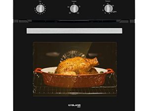فرن حائط يعمل بالغاز الطبيعي ، GASLAND Chef GS606MBN 24 "فرن غاز مدمج ، 6 وظائف طهي فرن حائط حراري مع شواية ، تحكم ميكانيكي بالمقابض ، إشعال كهربائي 120 فولت ، زجاج أسود