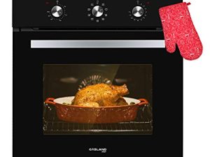 فرن حائط 24 بوصة ، فرن حائط كهربائي مدمج GASLAND Chef ES609MB ، فرن حائط حراري 240V 3200W 2.3Cu.f مع مشواة ، 9 أوضاع للطهي ، تحكم ميكانيكي بمقبض ، نافذة شفافة ، أسود