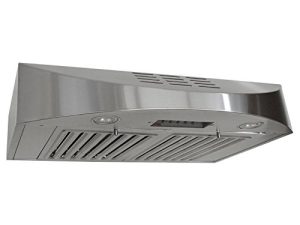 شفاط KOBE CHX3830SQBD-3 Brillia 30 بوصة بدون مجاري تحت الخزانة ، 3 سرعات ، 400 CFM ، مصابيح LED ، مرشحات يربك